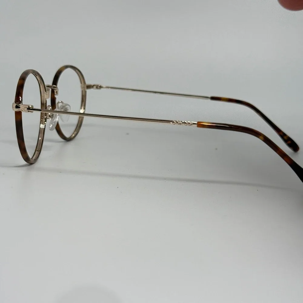 Hinge SAAZ Lager Eyeglass Frames‎ Gold Tortoise Round 50-19-140 Eyewear Glasses